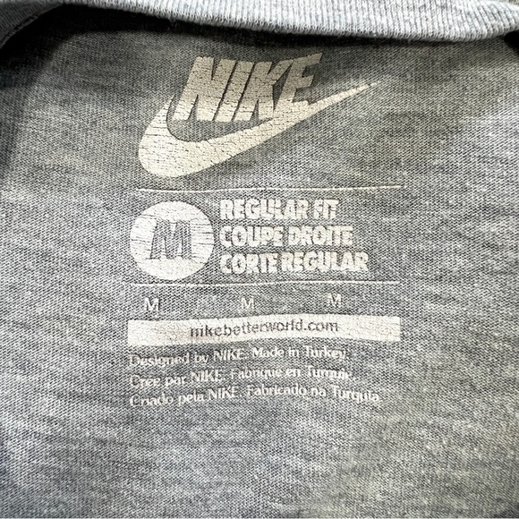 Nike Mens Grey Regular Fit Short Sleeve Size Medium - Picture 4 of 4